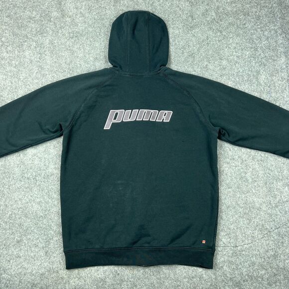 Puma Hoodie Mens‎ Small Black Full Zip Hooded Sweatshirt Jacket Spellout Logo - Picture 8 of 15